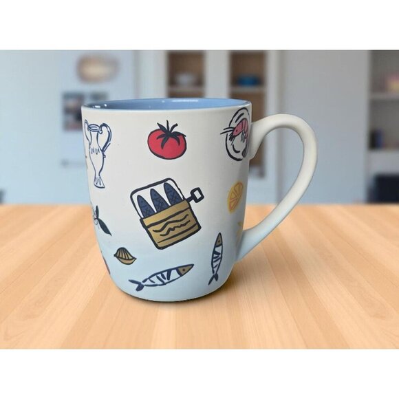 New Blue Sardines Tomatoes Fish Soft Touch Coffee Mug Gift - Picture 1 of 3